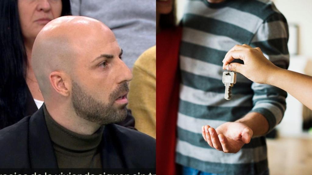 Montaje con una imagen de Tony y una imagen de archivo de un alquiler.