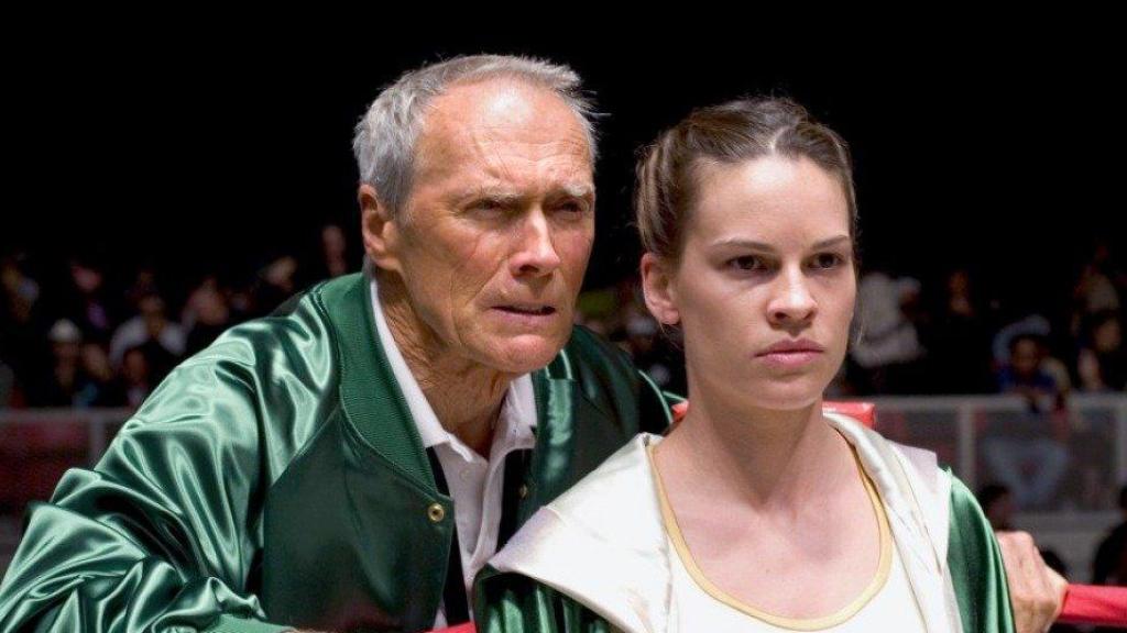 Clint Eastwood y Hilary Swank en un fotograma de 'Million Dollar Baby'