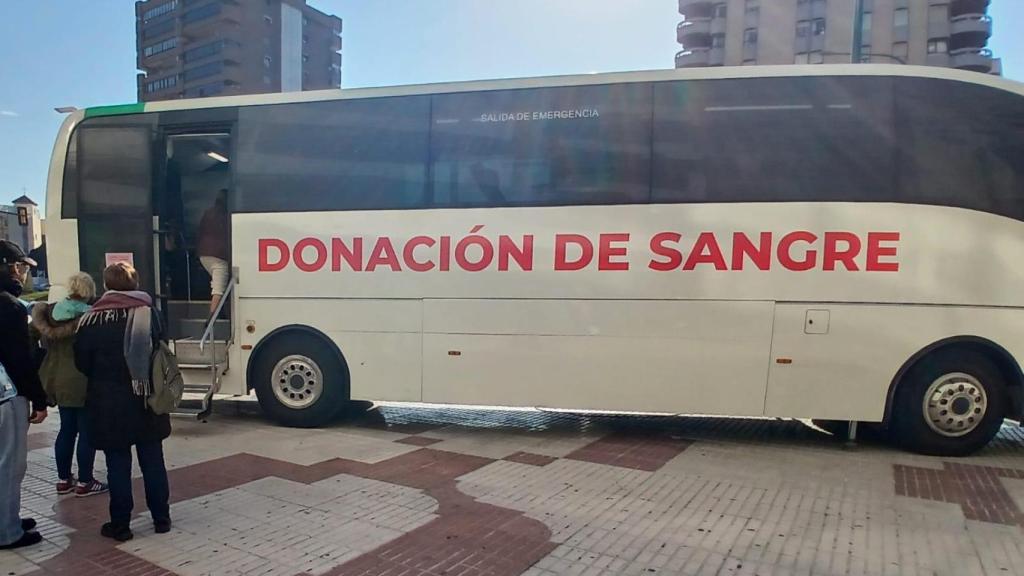 Camión de donación de sangre.