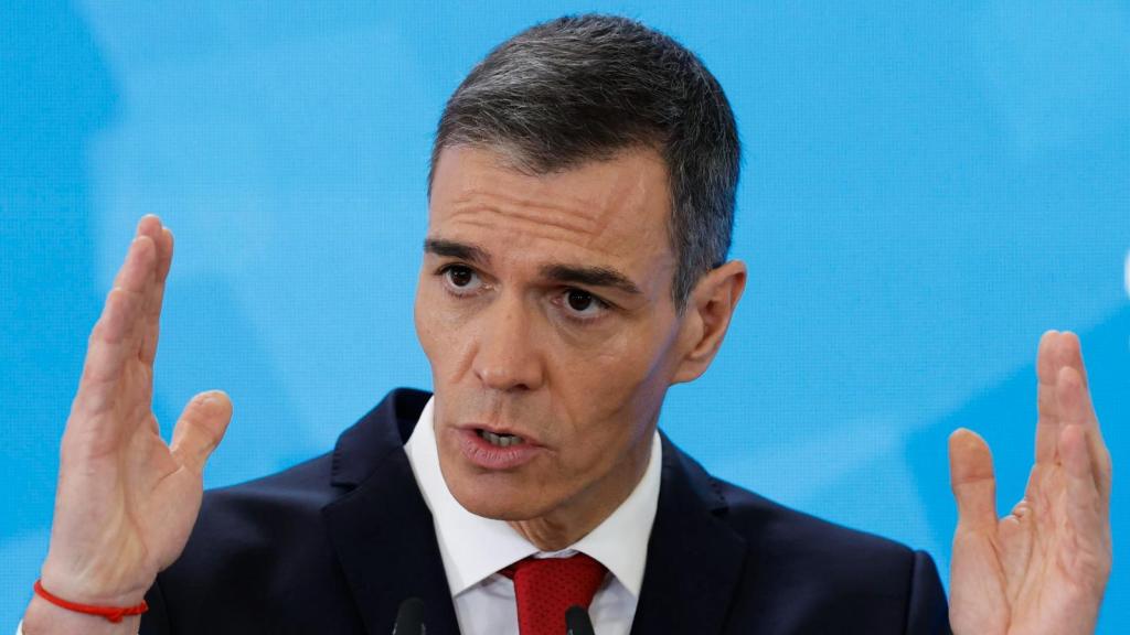 El presidente del Gobierno, Pedro Sánchez, este lunes en Moncloa.