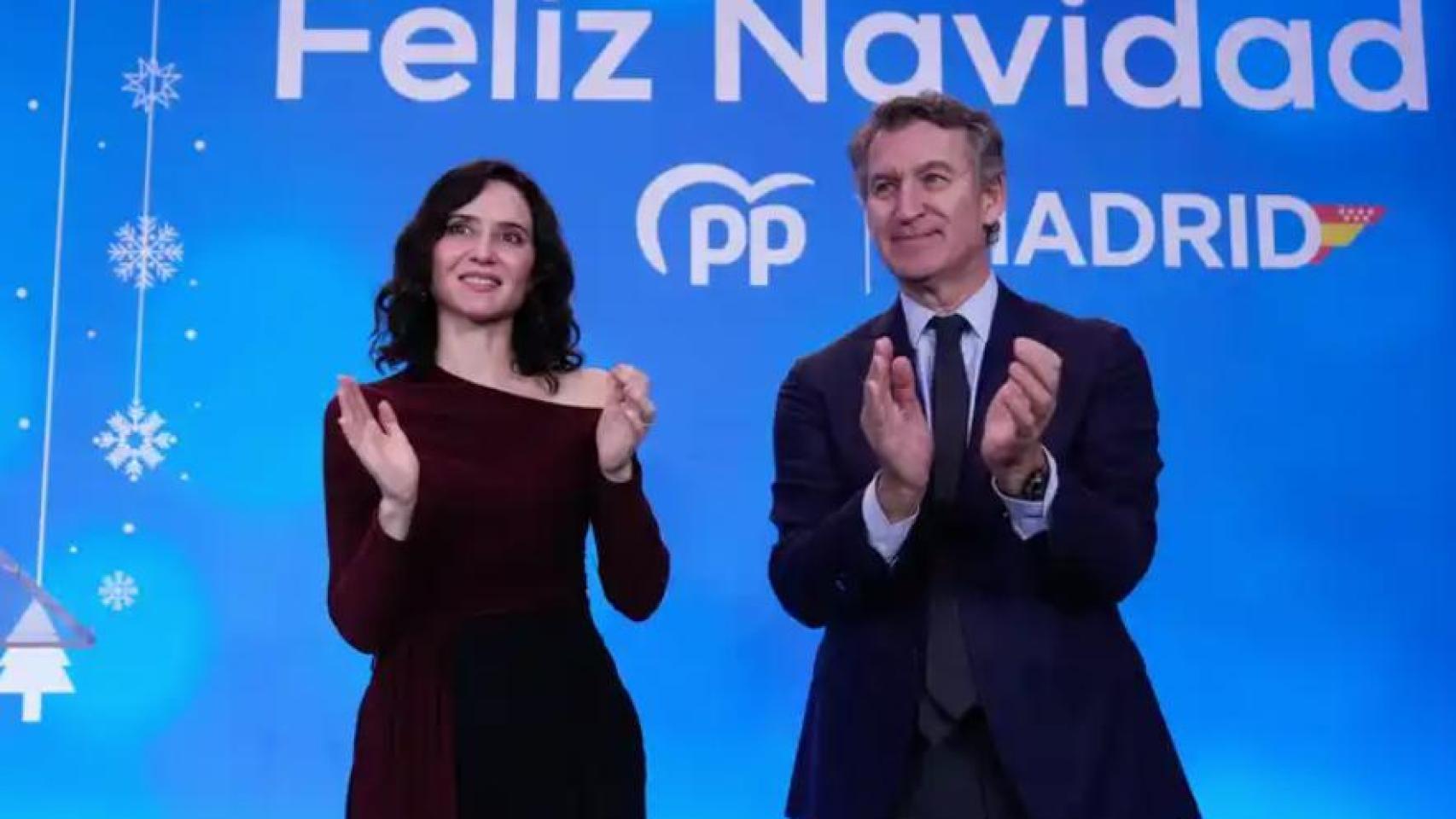 Alberto Núñez Feijóo e Isabel Díaz Ayuso este lunes.