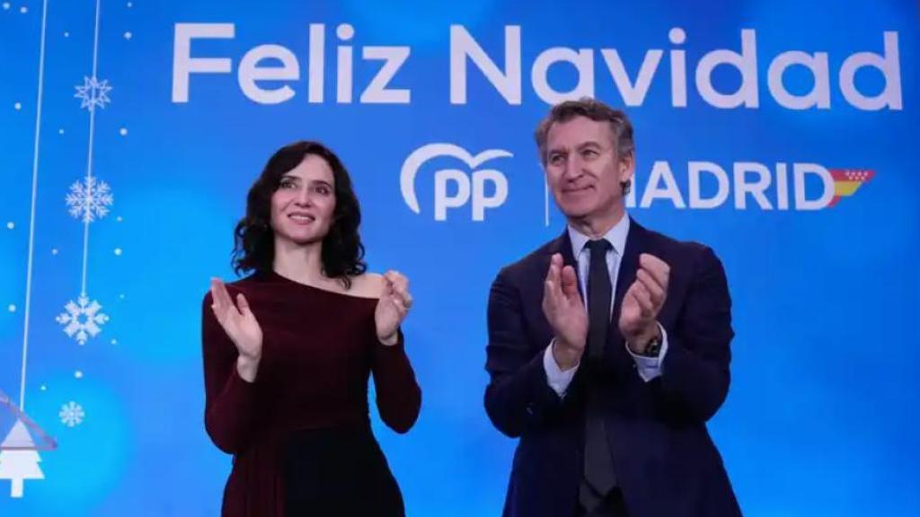 Alberto Núñez Feijóo e Isabel Díaz Ayuso este lunes.