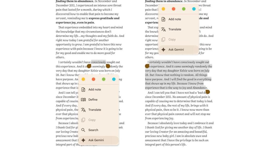 Nueva opción para preguntar a Gemini en Google Play Libros