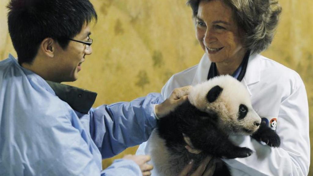 La reina Sofía con Chulina.
