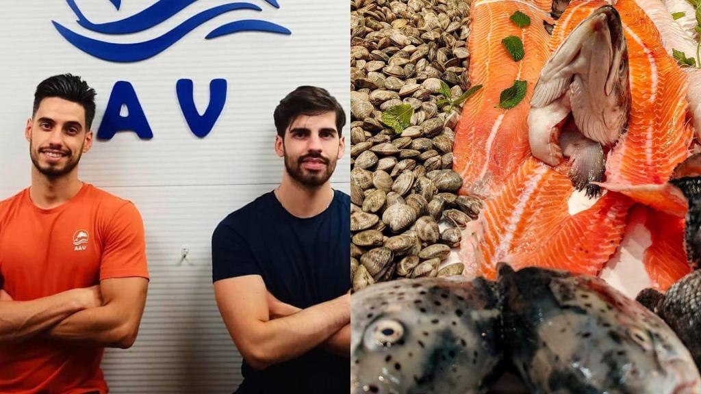 Andrés y Víctor, en su pescadería del Mercado Central de Atarazanas (Málaga)