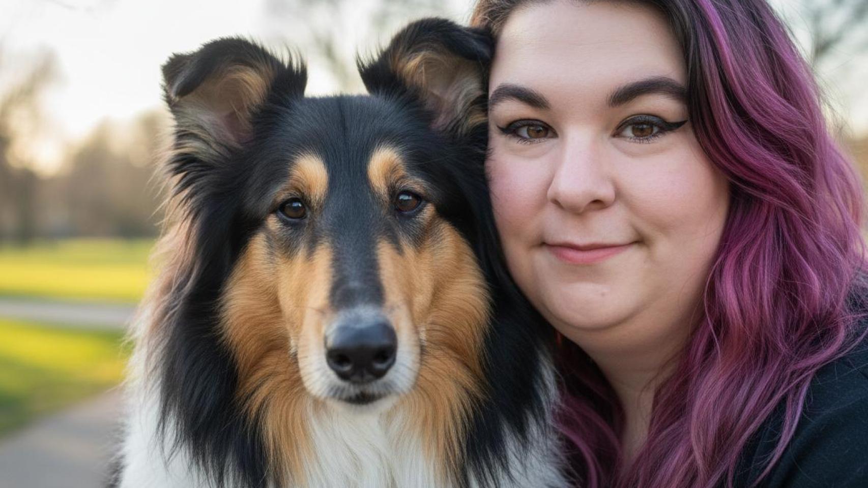 Una chica con un perro.