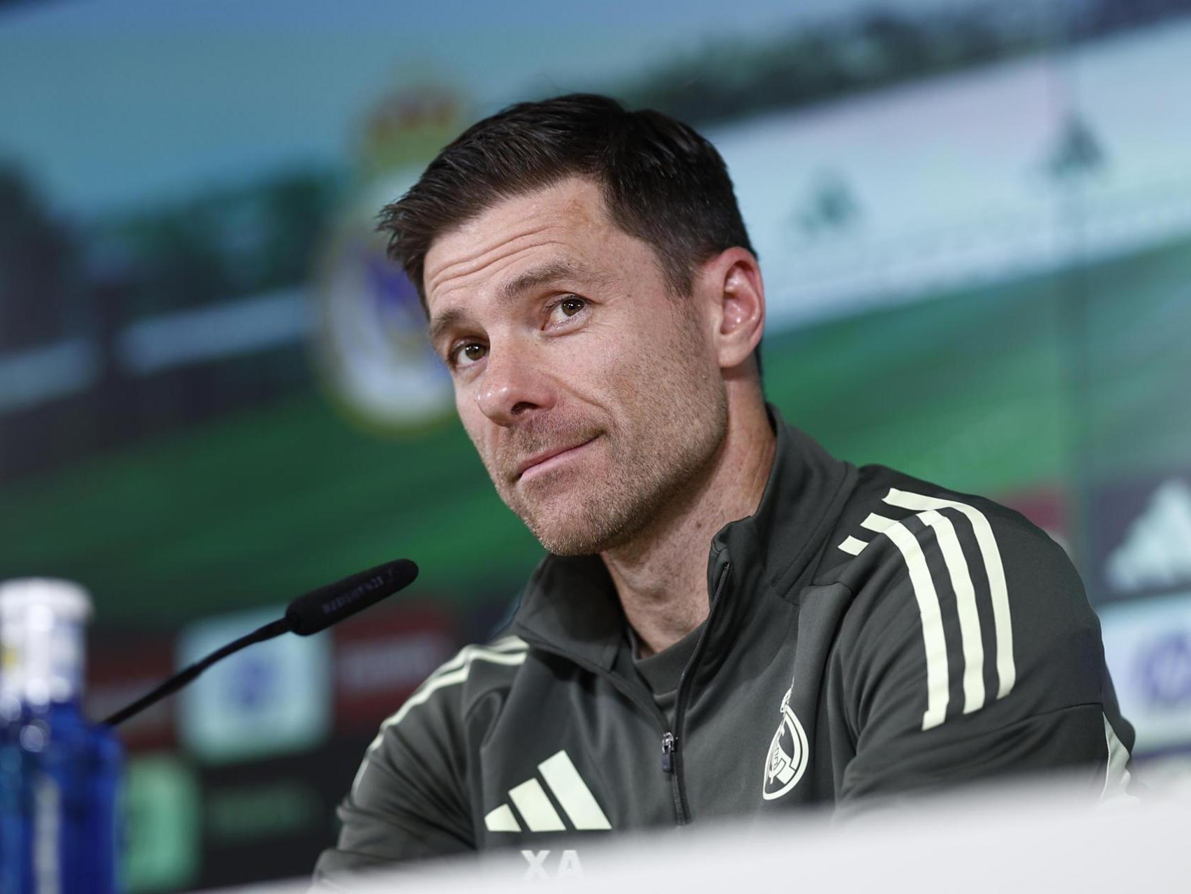 Xabi Alonso, en rueda de prensa con el Real Madrid