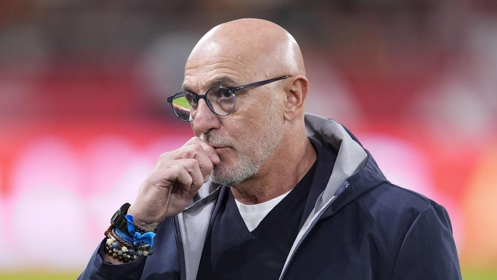 Luis de la Fuente, en un partido de la Selección