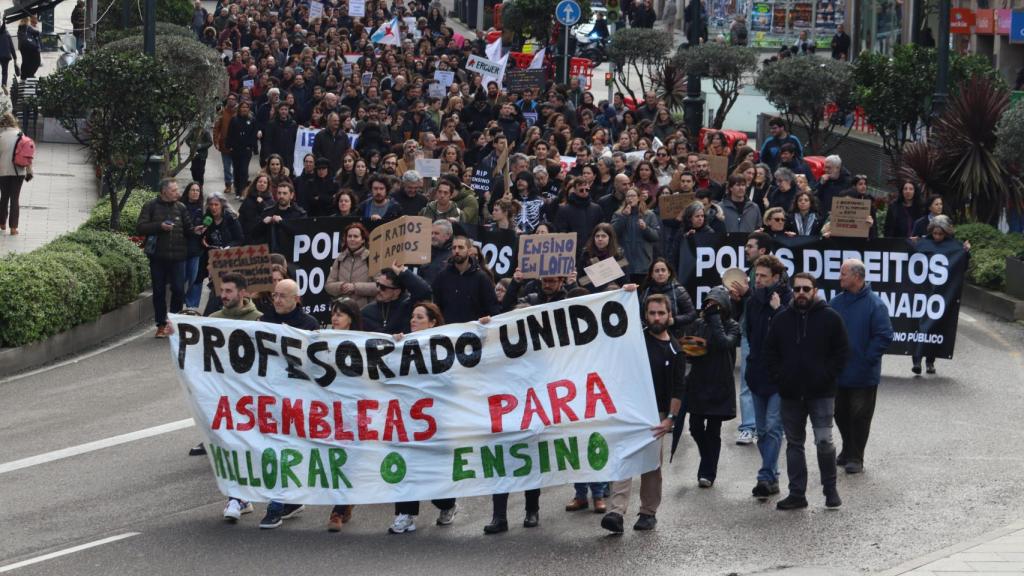 Manifestación del profesorado en Vigo