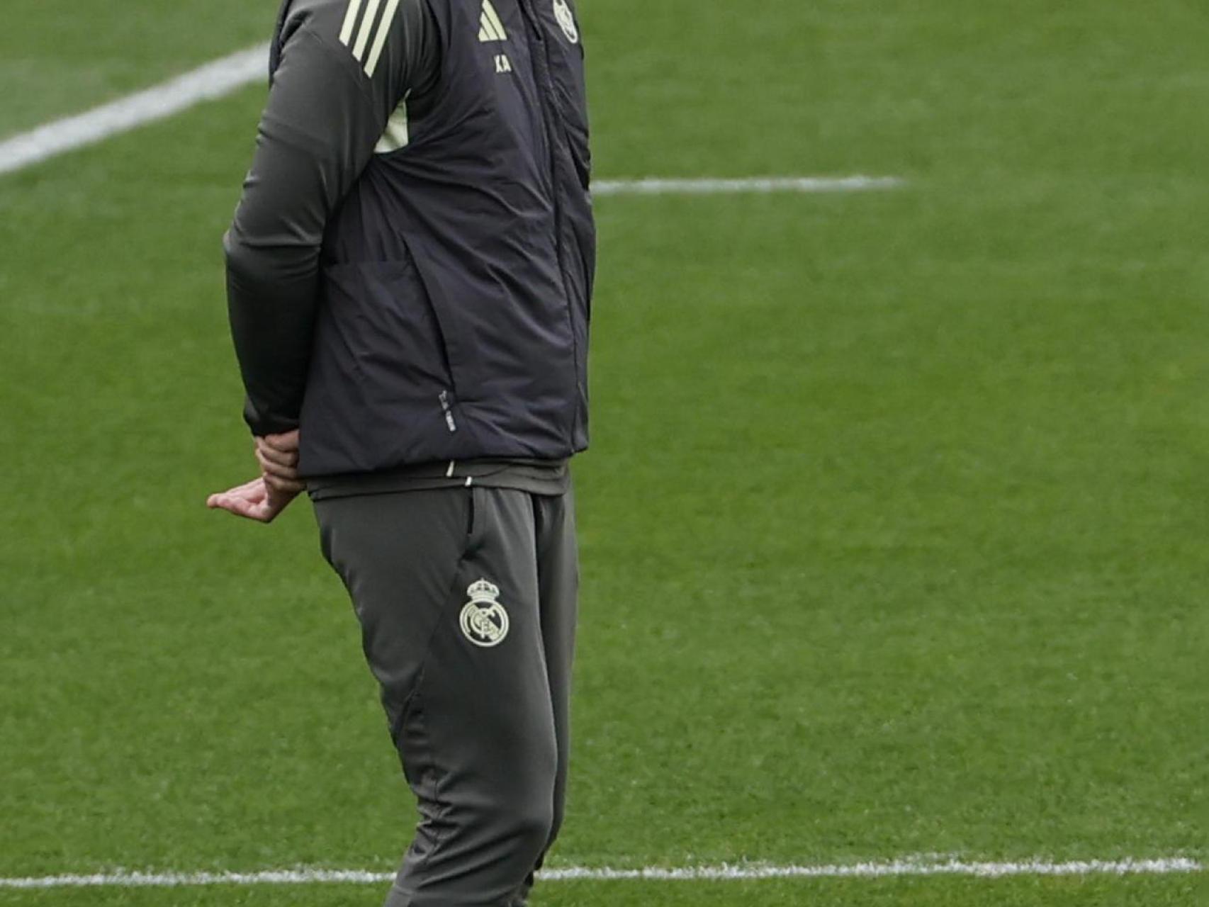 Xabi Alonso, en el entrenamiento de este martes del Real Madrid