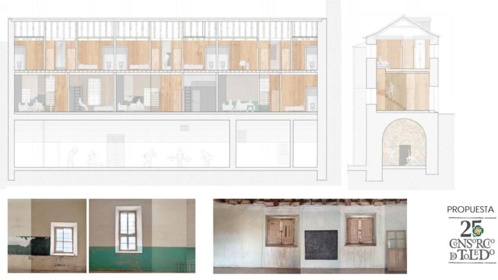 La fase inicial contempla tres módulos con habitación y baño privado y zonas comunes.
