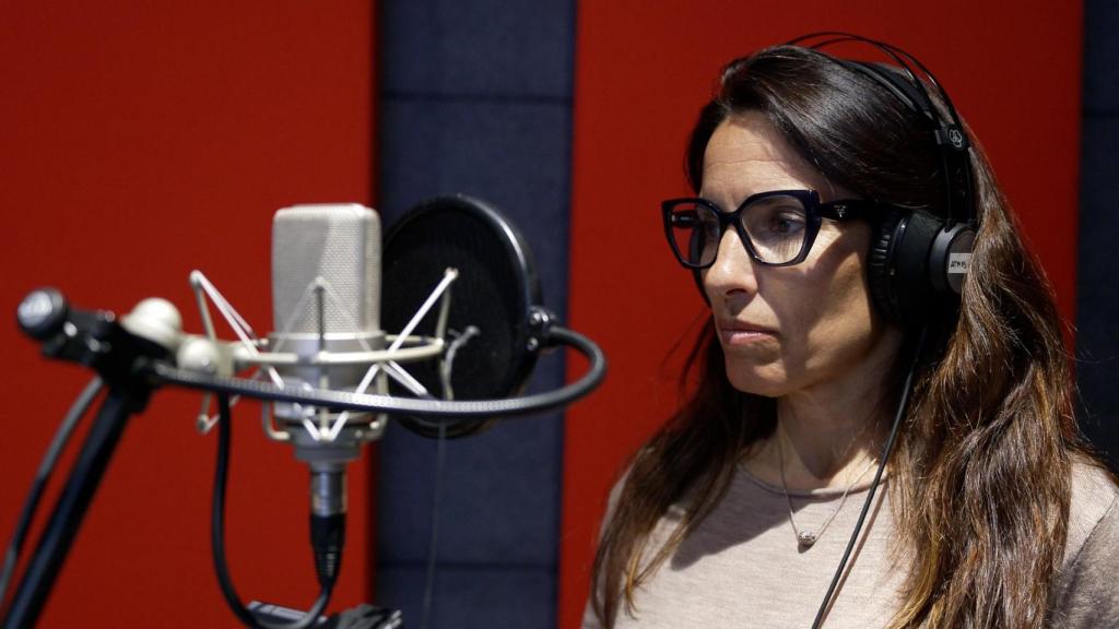 Una de las empleadas de Iberia, durante la sesión de grabación.