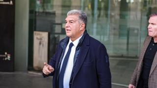 Joan Laporta, a la salida del juzgado tras su declaración en la investigación sobre el caso Negreira