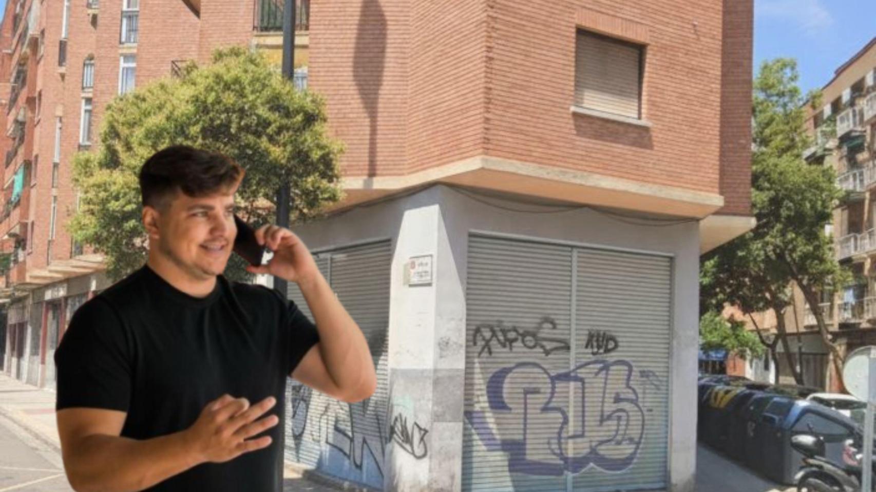 Matías Elalle y el local en cuestión