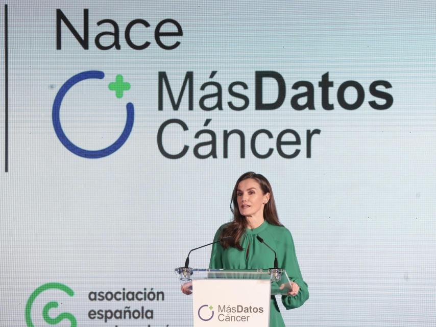 La reina Letizia el pasado febrero en el Día Mundial contra el Cáncer.