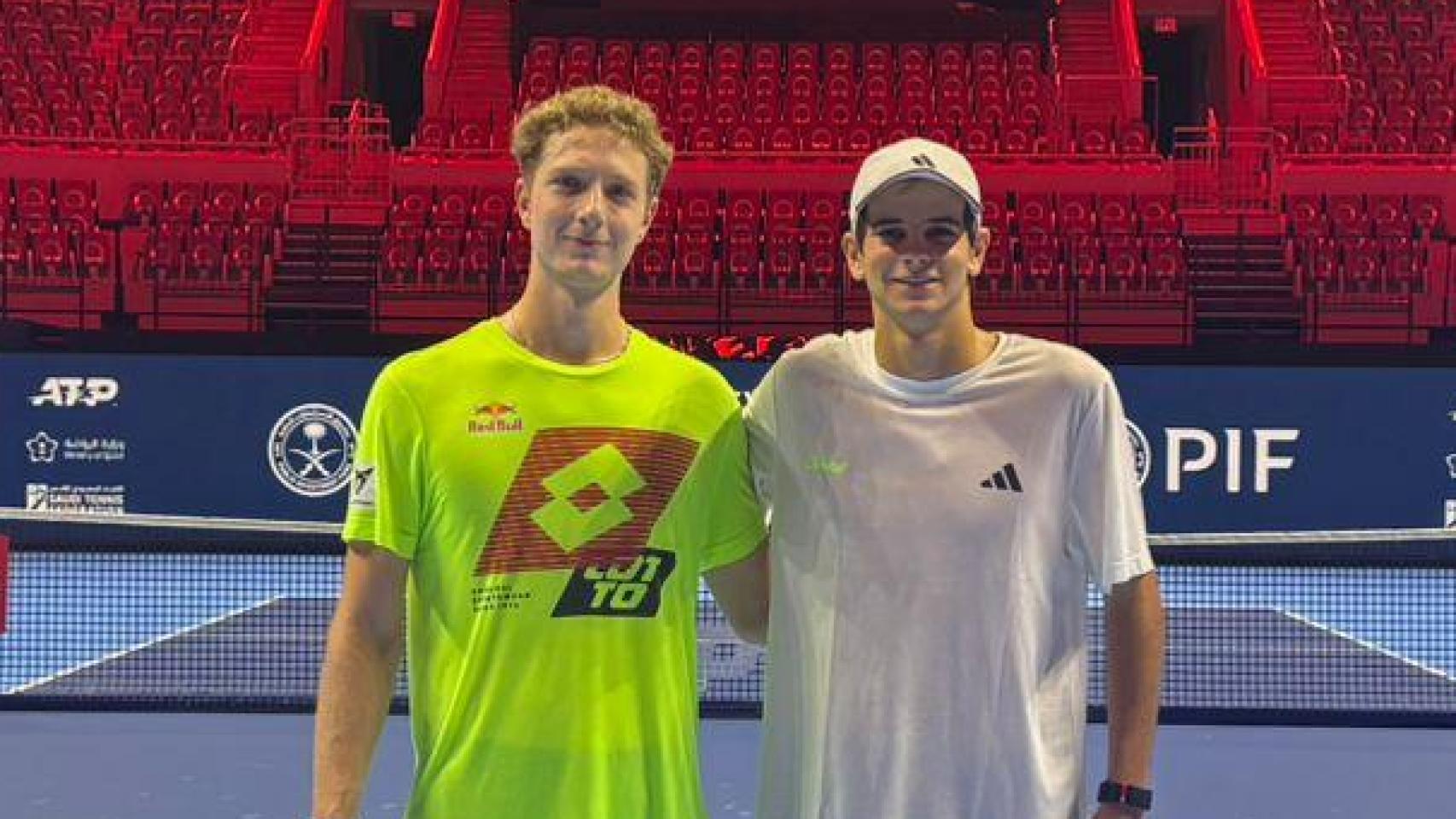 Martín Landaluce y Rafa Jódar, en la previa de las Next Gen ATP Finals.