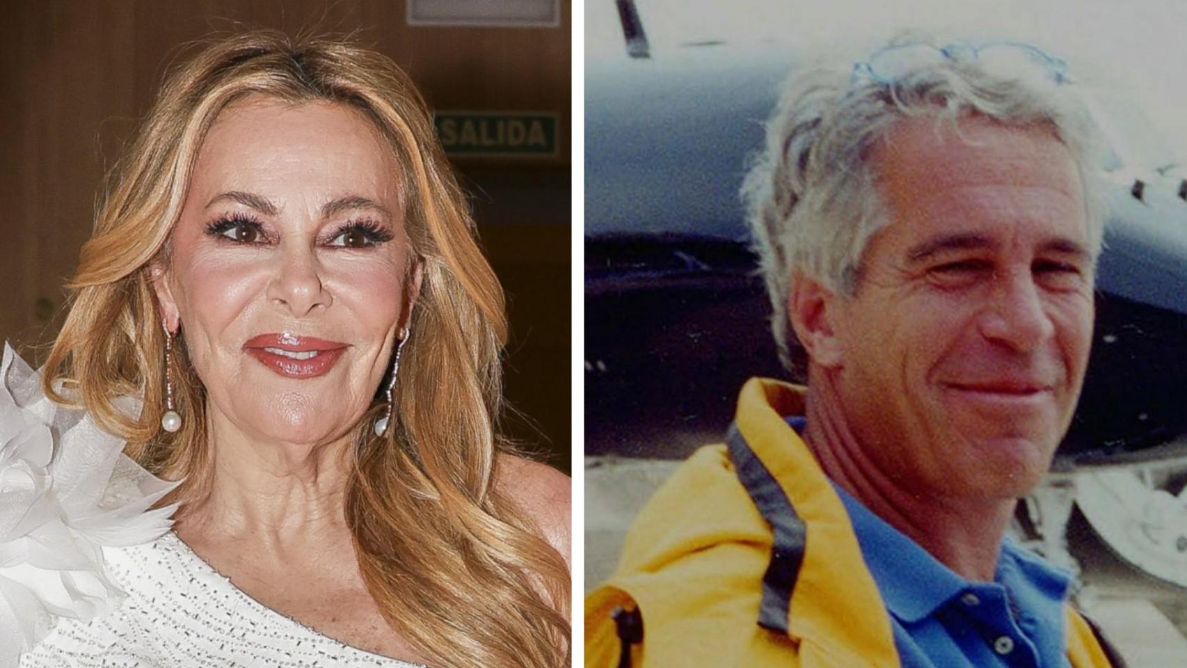 Ana Obregón y Jeffrey Epstein, en un montaje de EL ESPAÑOL.