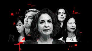 De izquierda a derecha: Belén Gualda, Vicente Fernández, María Jesús Montero, María Jesús Garrido y Leire Díez.