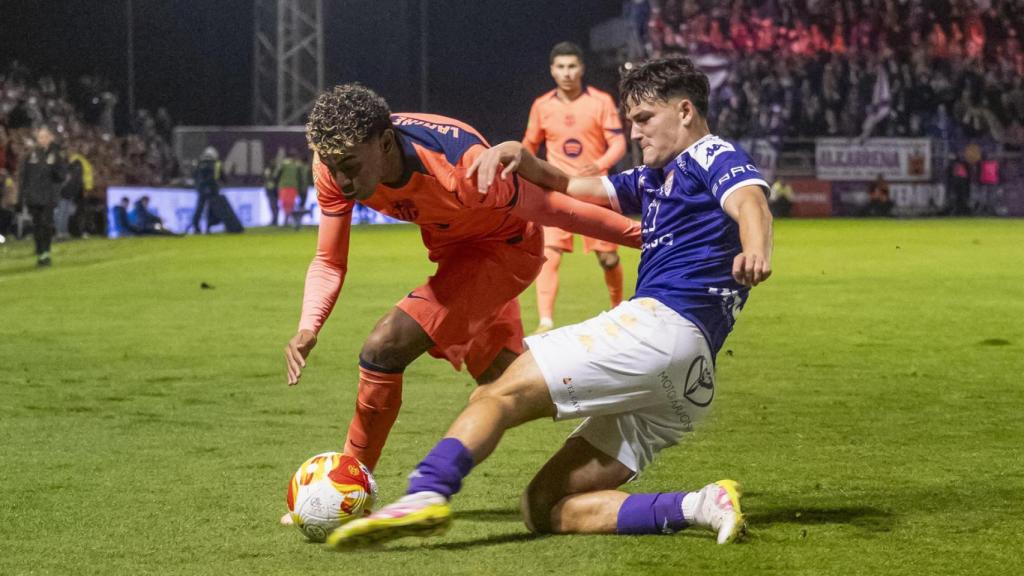 Lamine Yamal, durante el partido contra el Guadalajara.
