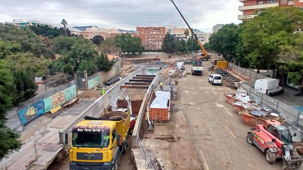 Imagen del inicio de los trabajos de excavación del túnel del Metro de Málaga al Civil.