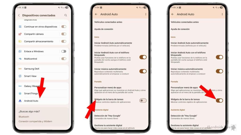 Ajustes del teléfono de Android Auto