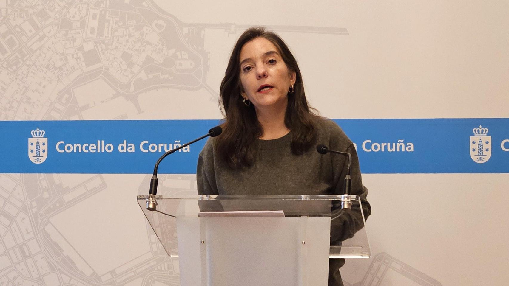 La alcaldesa Inés Rey este miércoles en rueda de prensa.
