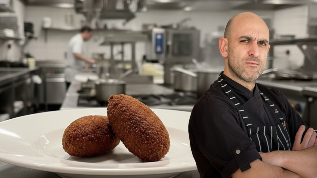 Montaje de EL ESPAÑOL de Castilla y León con Luis Alberto Lera y unas croquetas