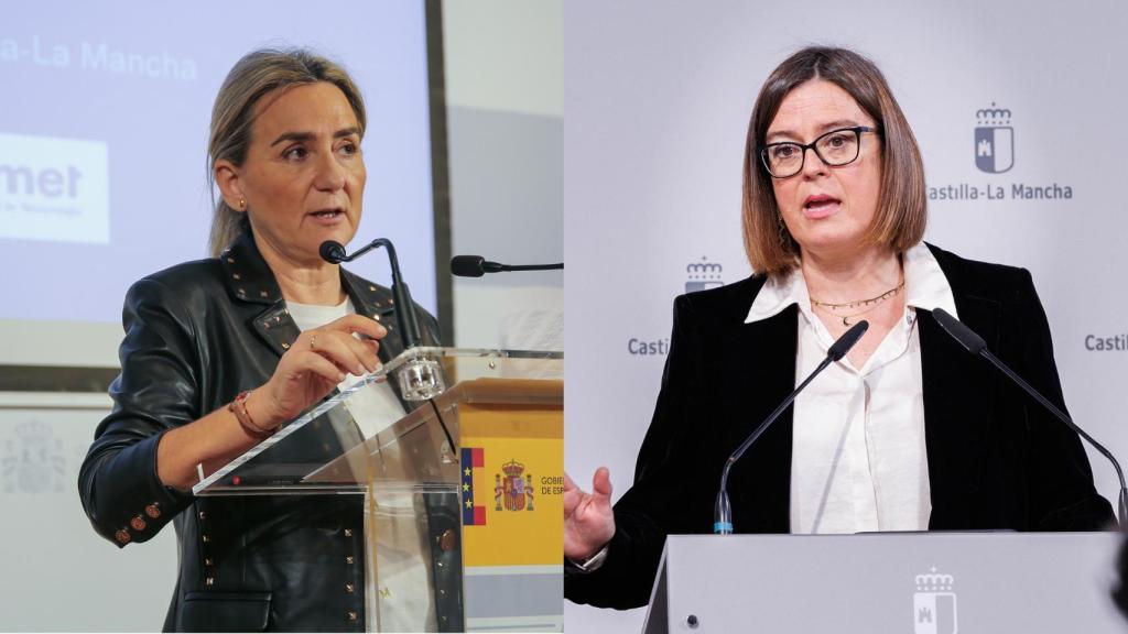 Milagros Tolón, delegada del Gobierno en Castilla-La Mancha, y Esther Padilla, portavoz del Gobierno regional.