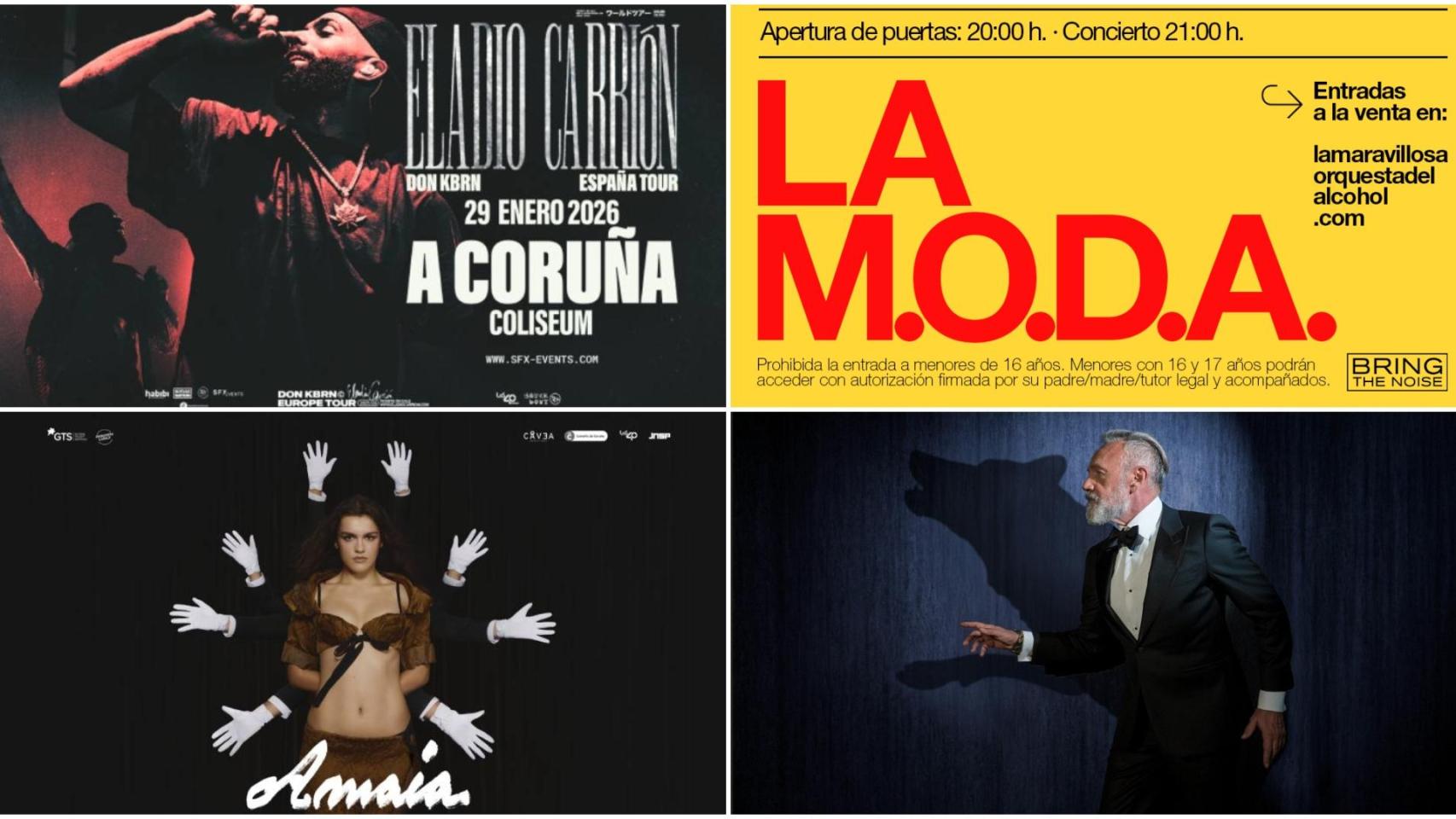 Estos son los grandes conciertos de enero 2026 en A Coruña para empezar el año con la mejor música