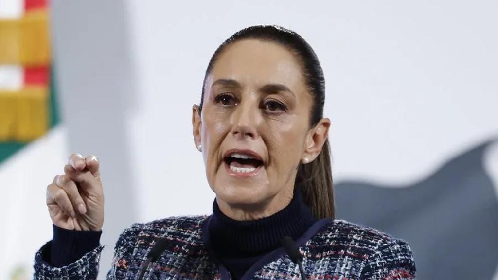 La presidenta de México, Claudia Sheinbaum, durante una rueda de prensa.