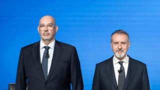 De izquierda a derecha: Emilio Gayo y Marc Murtra, consejero delegado y presidente de Telefónica, respectivamente.