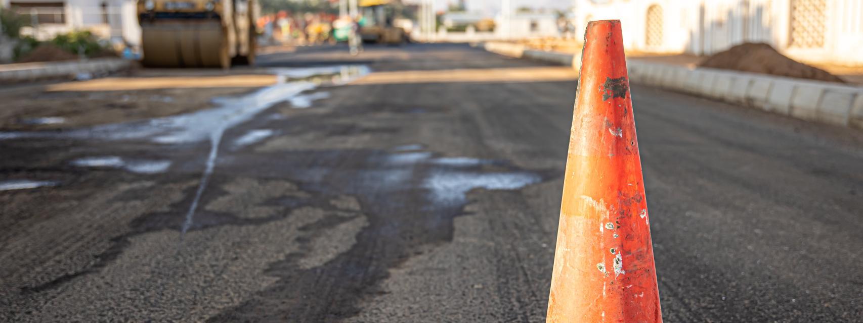Una carretera en reparación