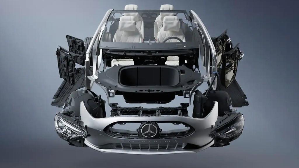 Esquema de los faros desmontables del coche Mercedes.