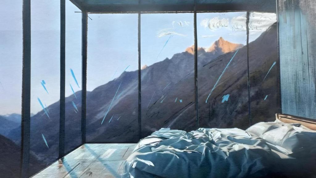 Diseño de los amplios ventanales en uno de los apartamentos de Pico Lina