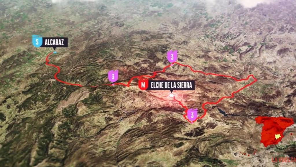Recorrido de la décima etapa de la Vuelta a España 2026 entre Alcaraz y Elche de la Sierra.