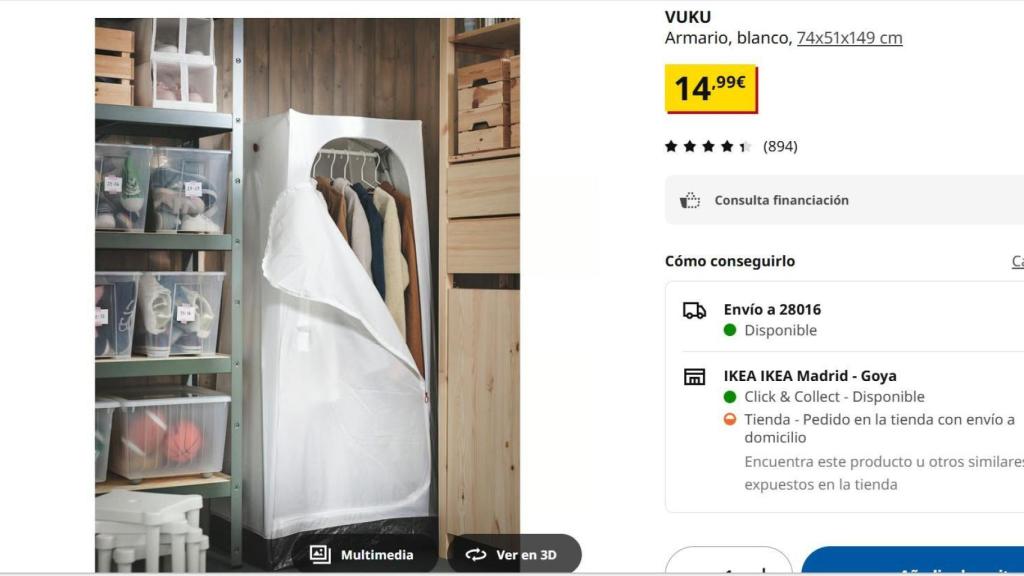 Armario blanco Vuku.