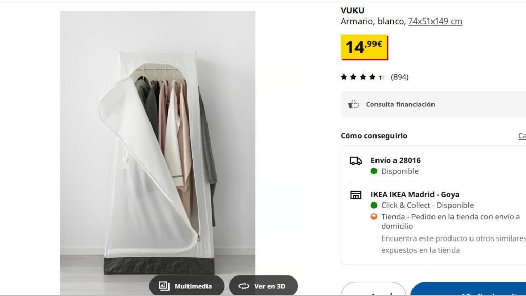 Armario blanco Vuku.