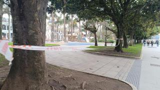 Imagen de uno de los parques cerrado.