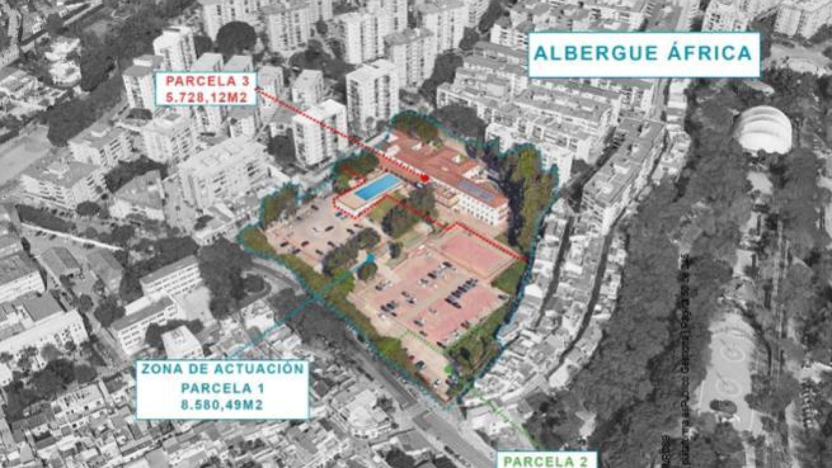 Vista de las parcelas sobre las que se proyecta el aparcamiento en Marbella.