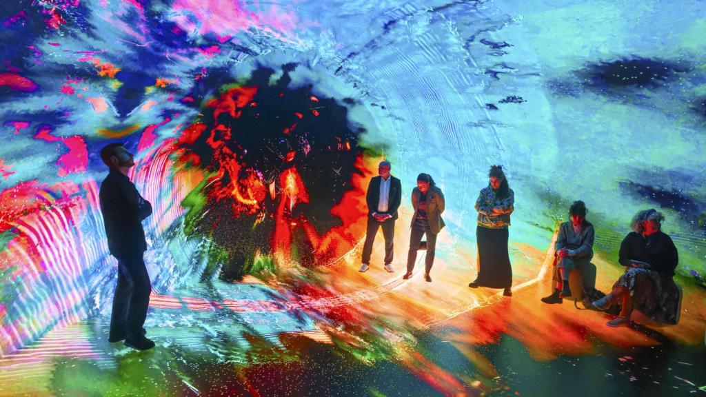 El espacio Vortex en Bellver Blue Tech Zone abre sus puertas en Oropesa con una exhibición única de arte digital inmersivo. Efe / Andreu Esteban