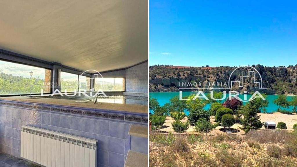 Vistas de la piscina climatizada y del pantano