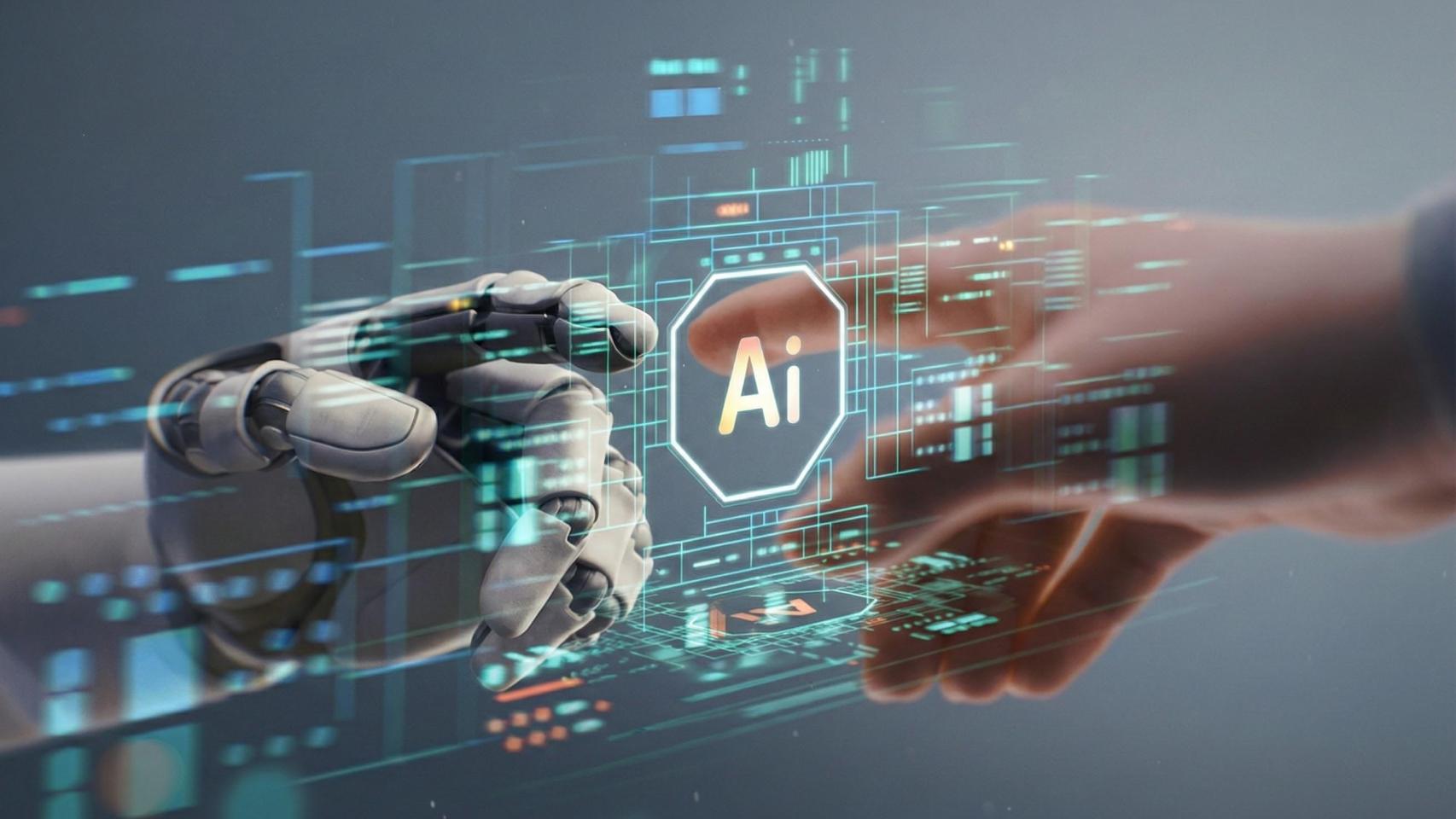 Representación de conexión entre humano e IA.