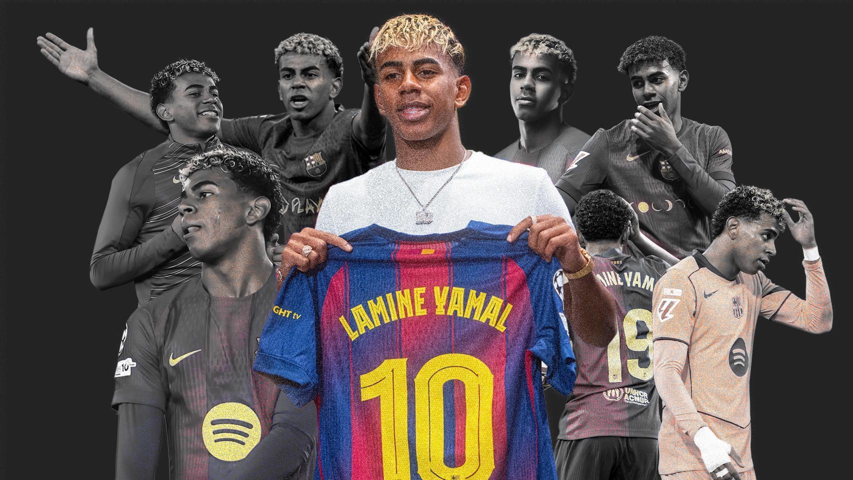 Lamine Yamal, en un fotomontaje