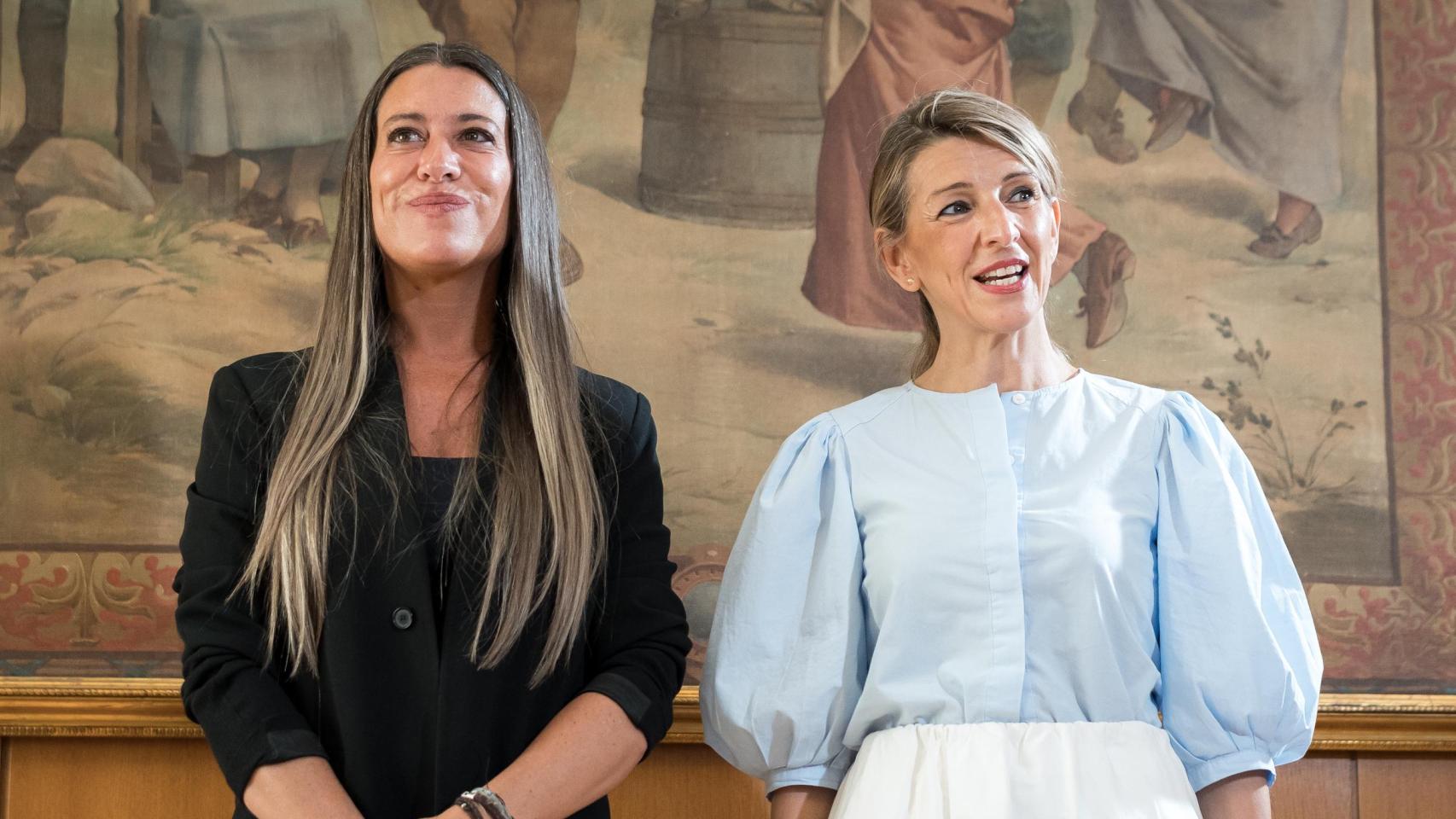 Míriam Nogueras, portavoz de Junts en el Congreso, y Yolanda Díaz, vicepresidenta segunda del Gobierno y ministra de Trabajo.