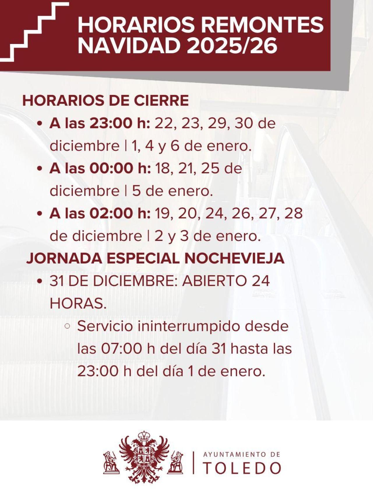 Horarios al detalle.