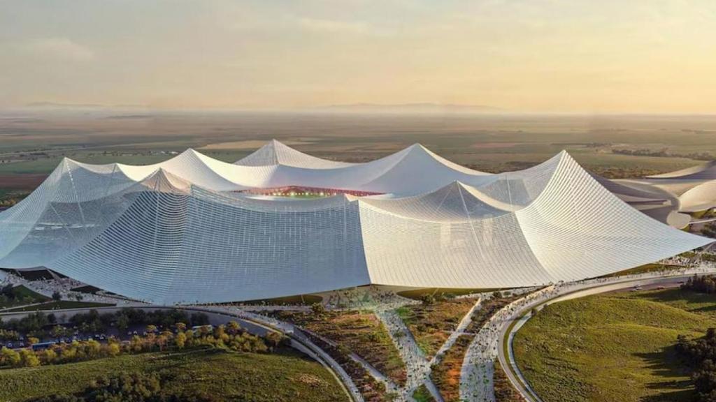 Un render del estadio Hassan II de Casablanca.