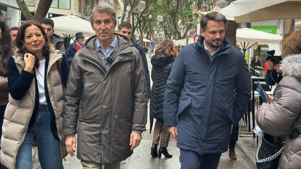 Alberto Nunez Feijoo durante evento de campanha em Don Benito em dezembro de 2025.