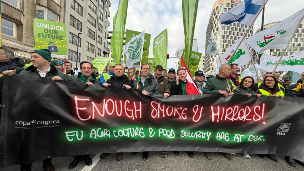 Protesta en Bruselas. Foto: Asaja.