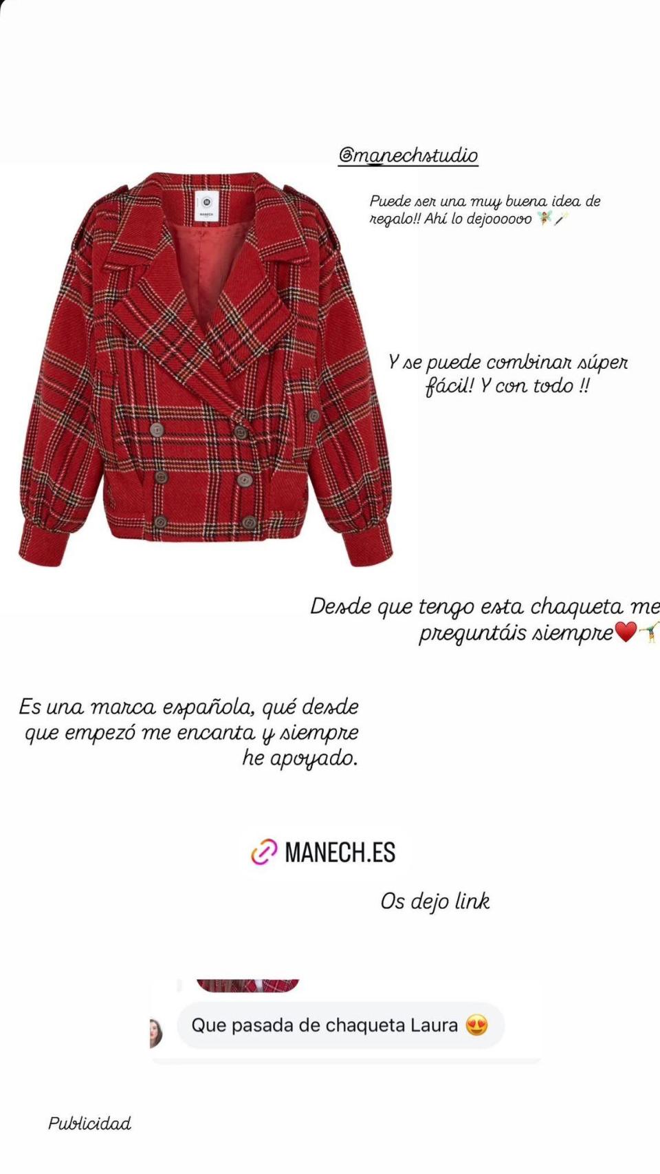 Un 'story' compartido por Laura Matamoros.