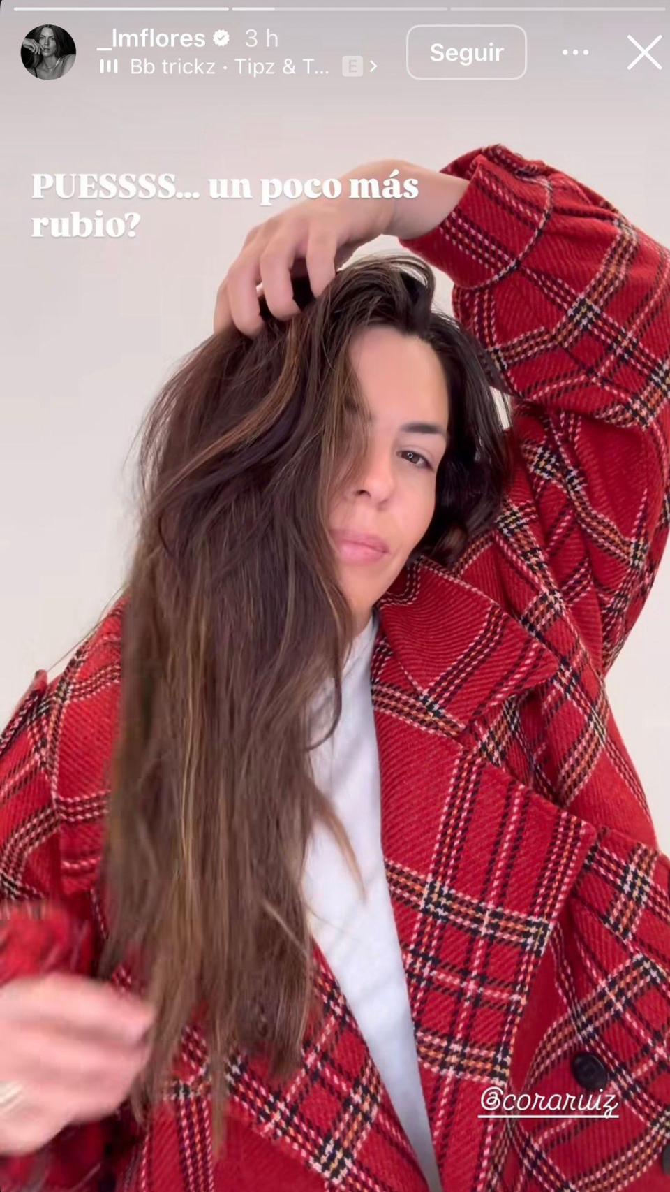 Laura Matamoros, en un 'story' de Instagram.